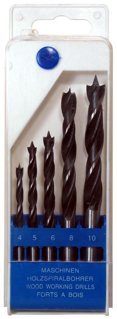 5 dílná sada vrtáků do dřeva, průměr 4-10 mm, HSS