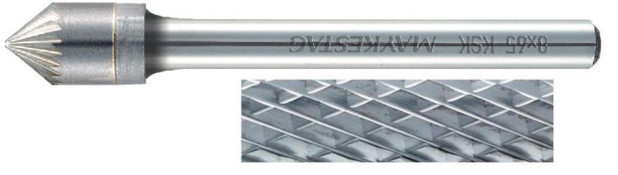 3x38mm KSK, typ ostří   6, SK technická fréza zahlubovací 90°, průměr upínací stopky 3 mm