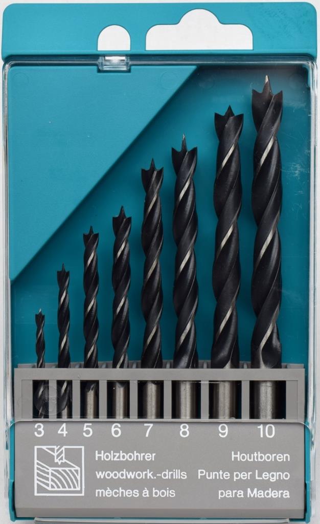 7 dílná sada vrtáků do dřeva, průměr 3-8 mm, HSS