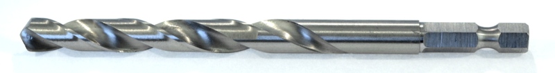 4,5 mm vrták do kovu se 6-hrannou stopkou (bitem), vybrušovaný, HSS, DIN338
