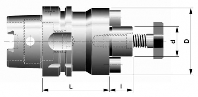 HSK-A63x16mm;DIN69893;frézovací trn s příčnou unášecí drážkou s vnitřní chlazení