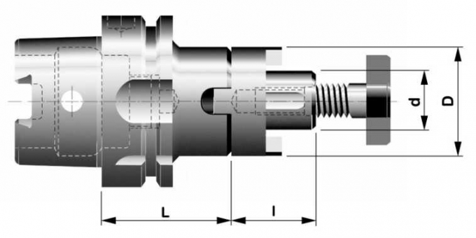 HSK-A100x22-60mm;DIN69893;frézovací trn pro frézy s podélnou nebo příčnou unášecí drážkou