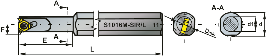S1016M SIR11 závitový držák vnitřní