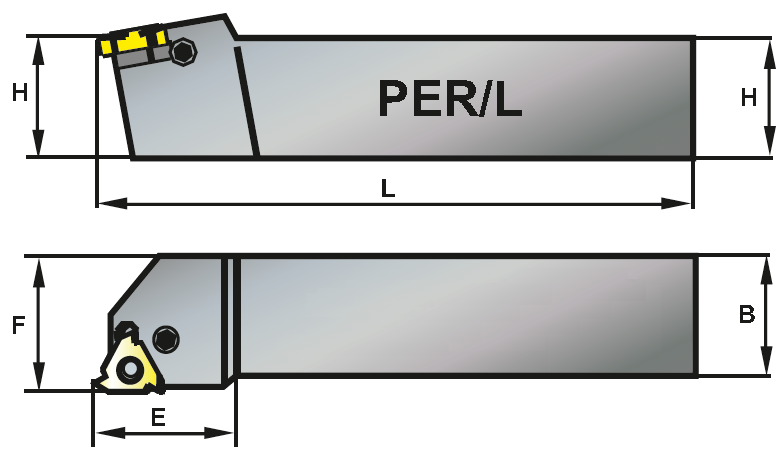 PEL 2525M22K závitový držák